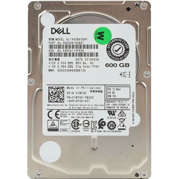 AL14SXB60EN Dell 2.5in 600GB Enterprise Class SAS-3 15k HDD